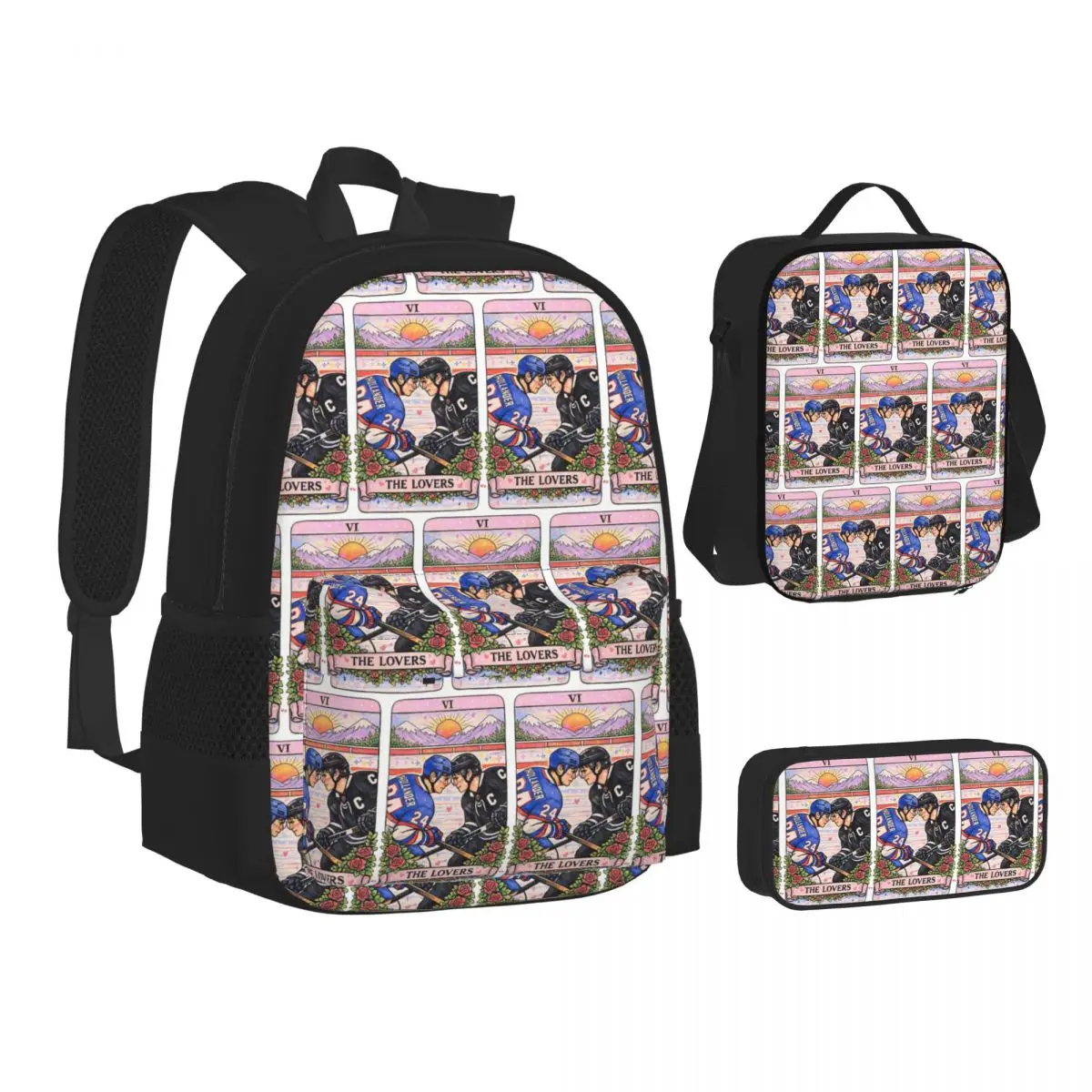 The Lovers (Heated Rivalry Edition) Backpacks Students Bookbag School Bags Children Rucksack Lunch Bag Pen Bag Three-Piece Set