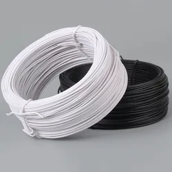 1 Roll Black White Flat Iron Wire 2x1mm Plastic-coated Flexible Tie Bend Cable for DIY Jewelry Craft Home Garden Making Supplies