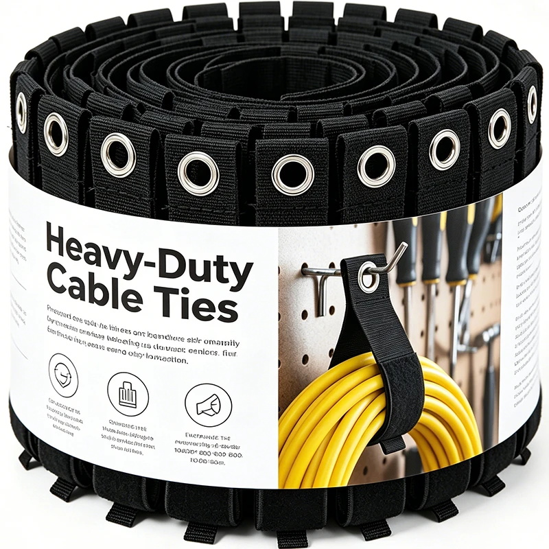 Heavy-Duty Storage Straps Reusable Extension Cord Cable Ties Garage Organizer for Cable Hose Power Cord Rope Strap Loop Hangers