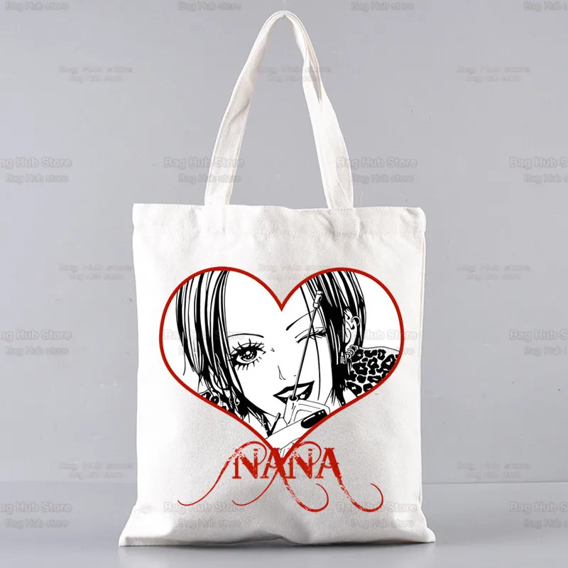 Anime Design Bolsas de ombro para mulheres, pedras pretas, NANA Osaki, grande capacidade, faculdade, bolsa Harajuku, bolsa de compras