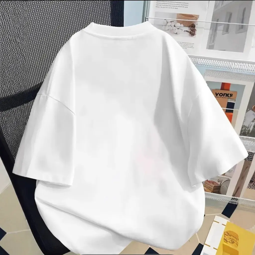 

Summer New Trendy Brand Men's And Women's Short-Sleeved Shirts Pure Cotton Casual Fashion Tops Couple Wear