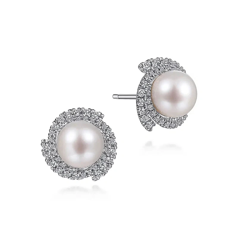 أقراط Huitan الأنيقة مع اللؤلؤ المقلد، إكسسوارات ثقب لطيفة ورشيقة للنساء، مجوهرات الزفاف العصرية #3