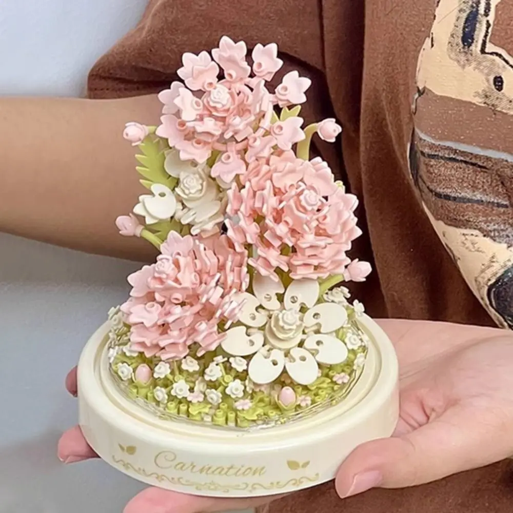 Bloques de Construcción de Árbol de Sakura con Luz Ambiental, Diseño Hecho a Mano, Diseño Exquisito, Bloques de Ensamblaje de Flores, Micro Bloques de Construcción