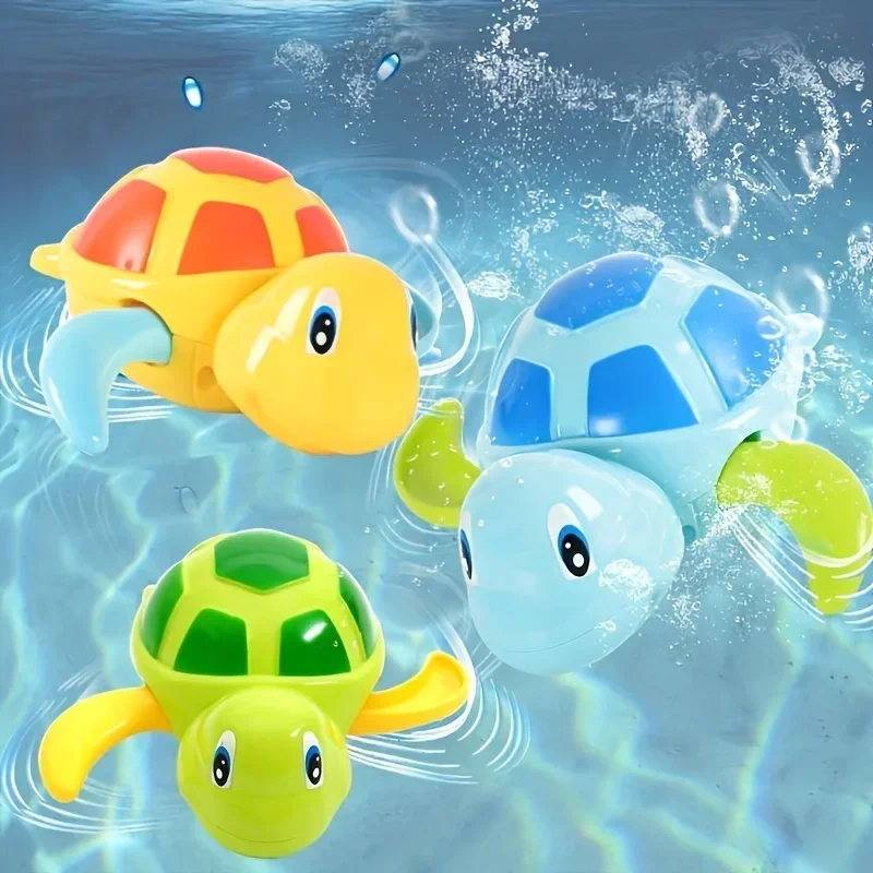 3pc Cute Cartoon Baby Bath Toys Animal Tortoise Classic Baby Water Toy Infant Bathroom Clockwork Educational Kids Beach Bath Toy