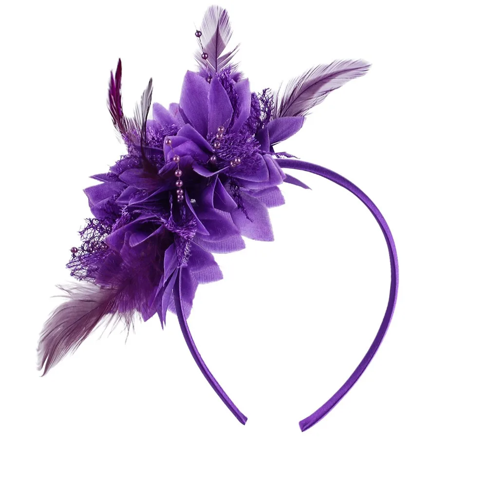 

Feather Decoration Feather Flower Headband Floral Design Stylish Accessory Feather Hair Accessory Retro Style Festival Headwear