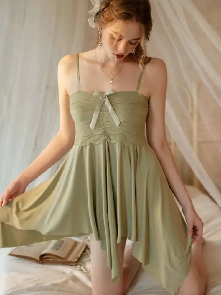 Spitze Mesh Casual Pure Desire Stil Kleid Für Frau Backless Tiefem V Hosenträger Ärmelloses Kleid Schöne Charmante Elegante X12Z