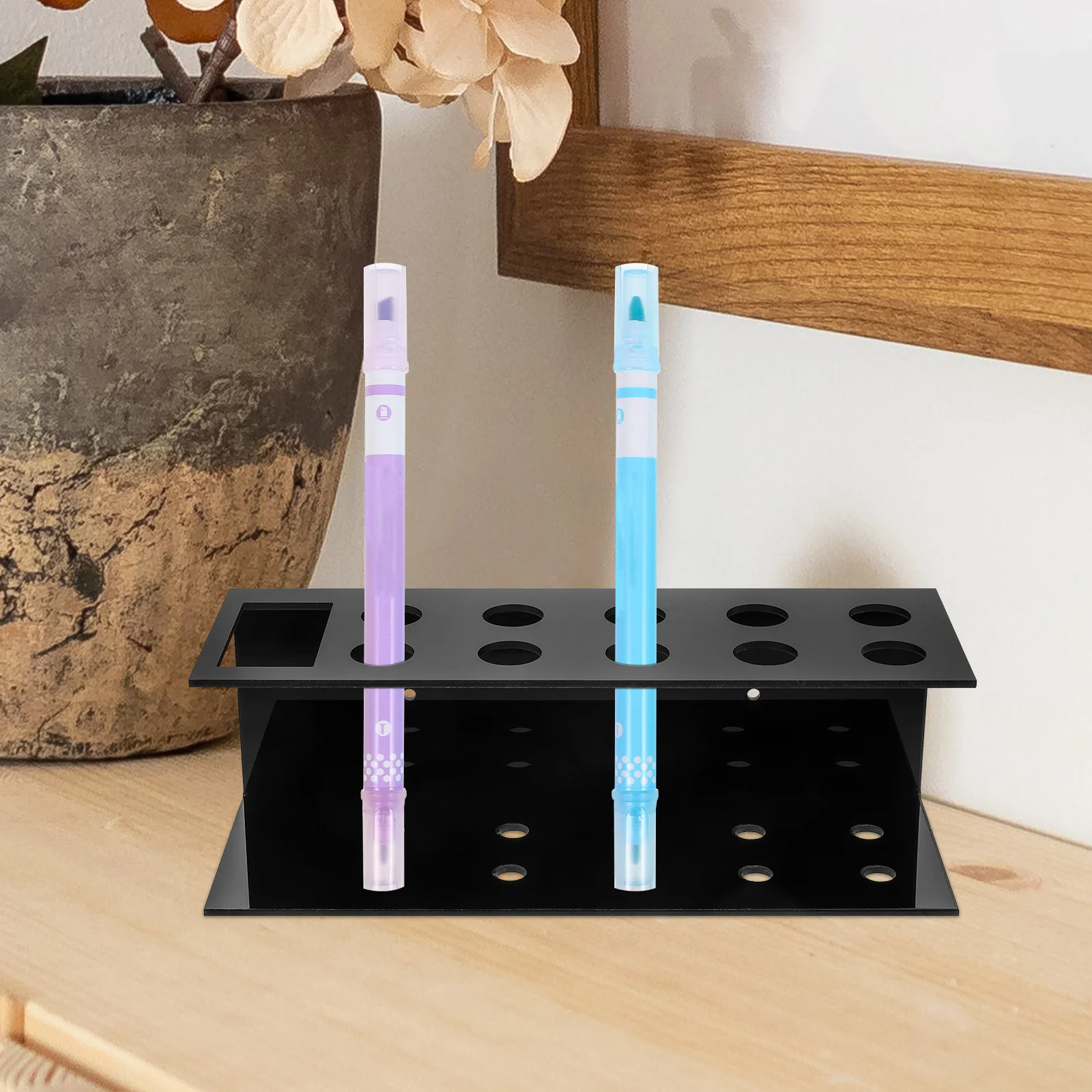 

Acrylic Pen 11 Holes Clear Desk Marker Multifunctional Pen Holder Storage Rack Office ganizers Portable Pens St File Folder Bag