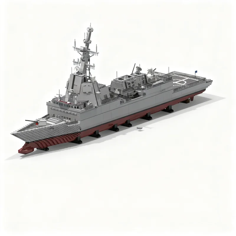 12857pcs MOC AWD Air Warfare Destroyer Naval Vessel Technical Model Building Blocks Christmas Gift Toy Construction Craft Brick