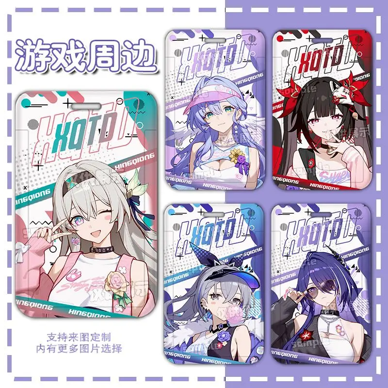 Honkai: Star Rail Anime Firefly Student Meal Card Set ID Set Bus Subway Card Sets Protective Case Card Cover Keychain Pendant