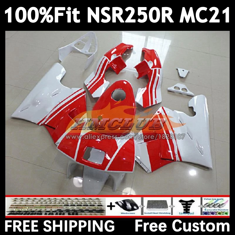 Injection For HONDA NSR 250 MC21 PGM3 NSR250R 90 91 92 93 94No.23 NSR250 R RR NSR 250R 1990 1991 1992 red white 1993 Fairing