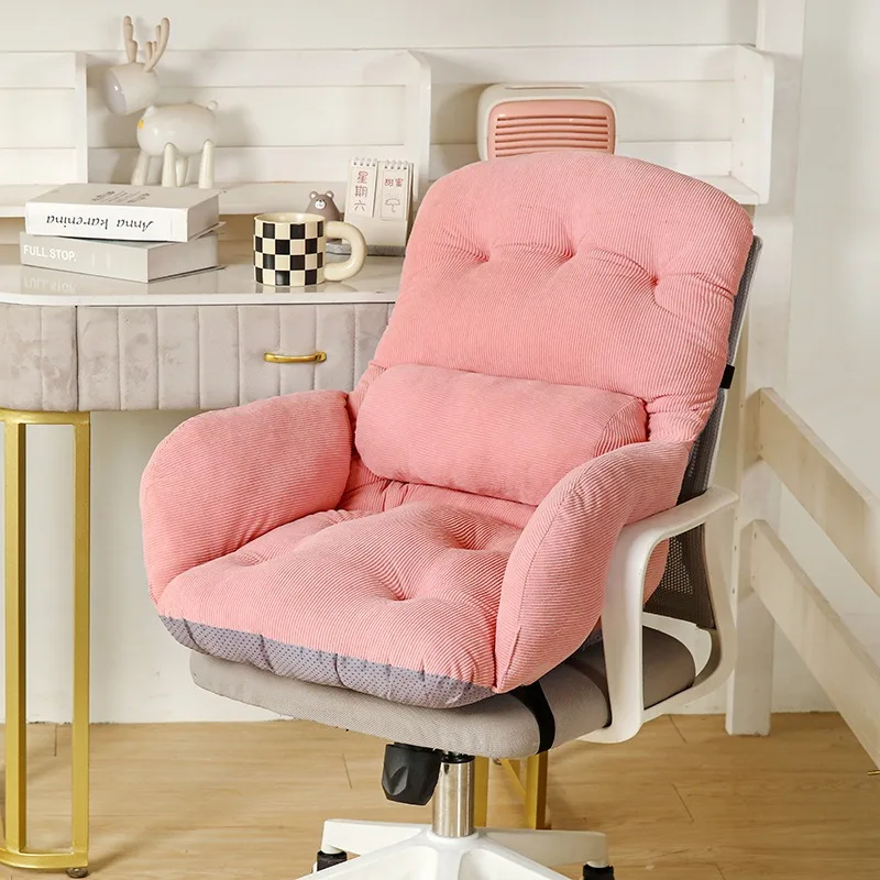 Corduroy Integrated Office Chair Cushion Conforms To Ergonomics Multifunctional Cushion with Backrest AndLumbar Support사무용 의자 방석