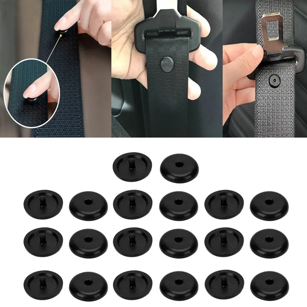 4/8PCS Car Safety Seatbelt Stopper Buckle Auto Seat Belt Spacing Limit Stop Plastic Anti-slip Button Retainer Rivet Stud Clips