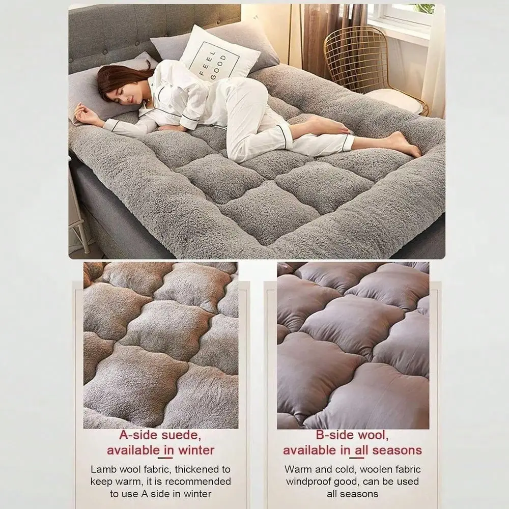 Futon Mattress, Extra Thick Fluffy Floor Futon Mattress, Super Soft Shaggy Roll  Sleeping Pads, Portable Sleeping Mat, Sofa M