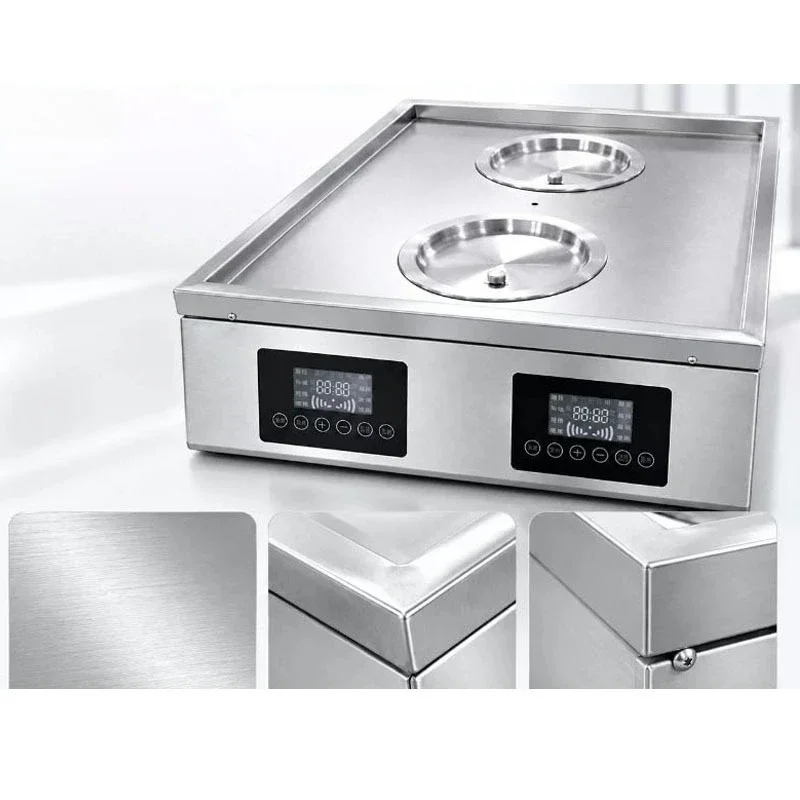 Multi-function Tabletop Electric Steamer Commercial 4 Hole Stainless Steel Dim Sum Bun Steamer with Dual Digital Control