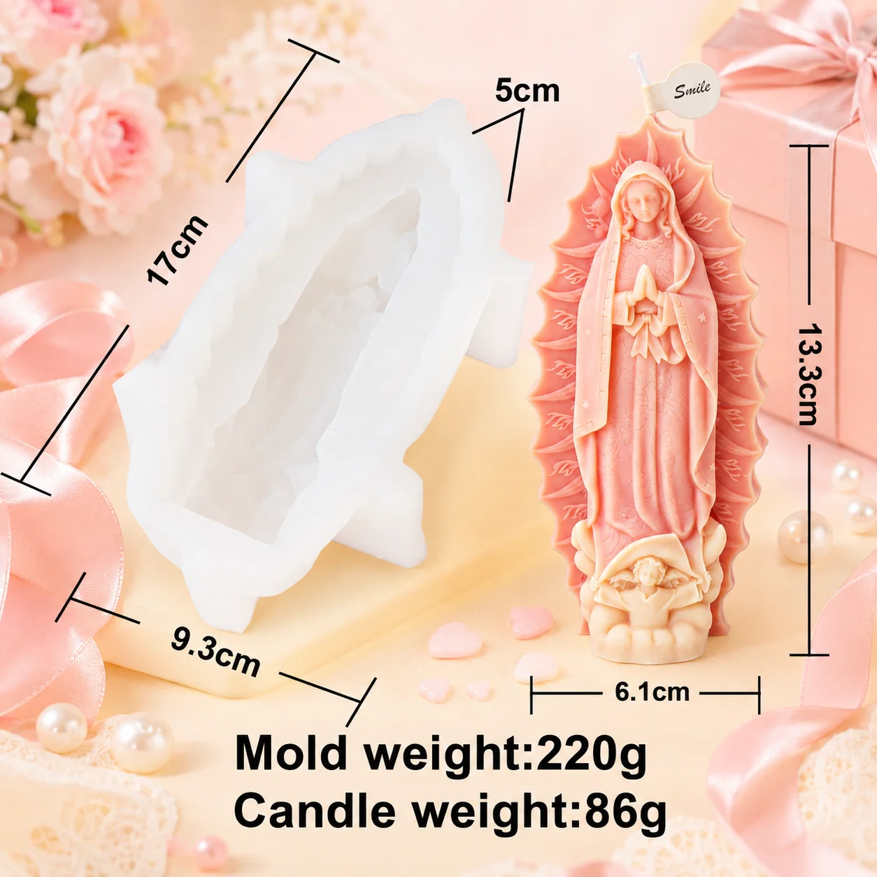 3D Maria siliconen kaarsenmal  - Resin Craft Ideas recensie en prijs