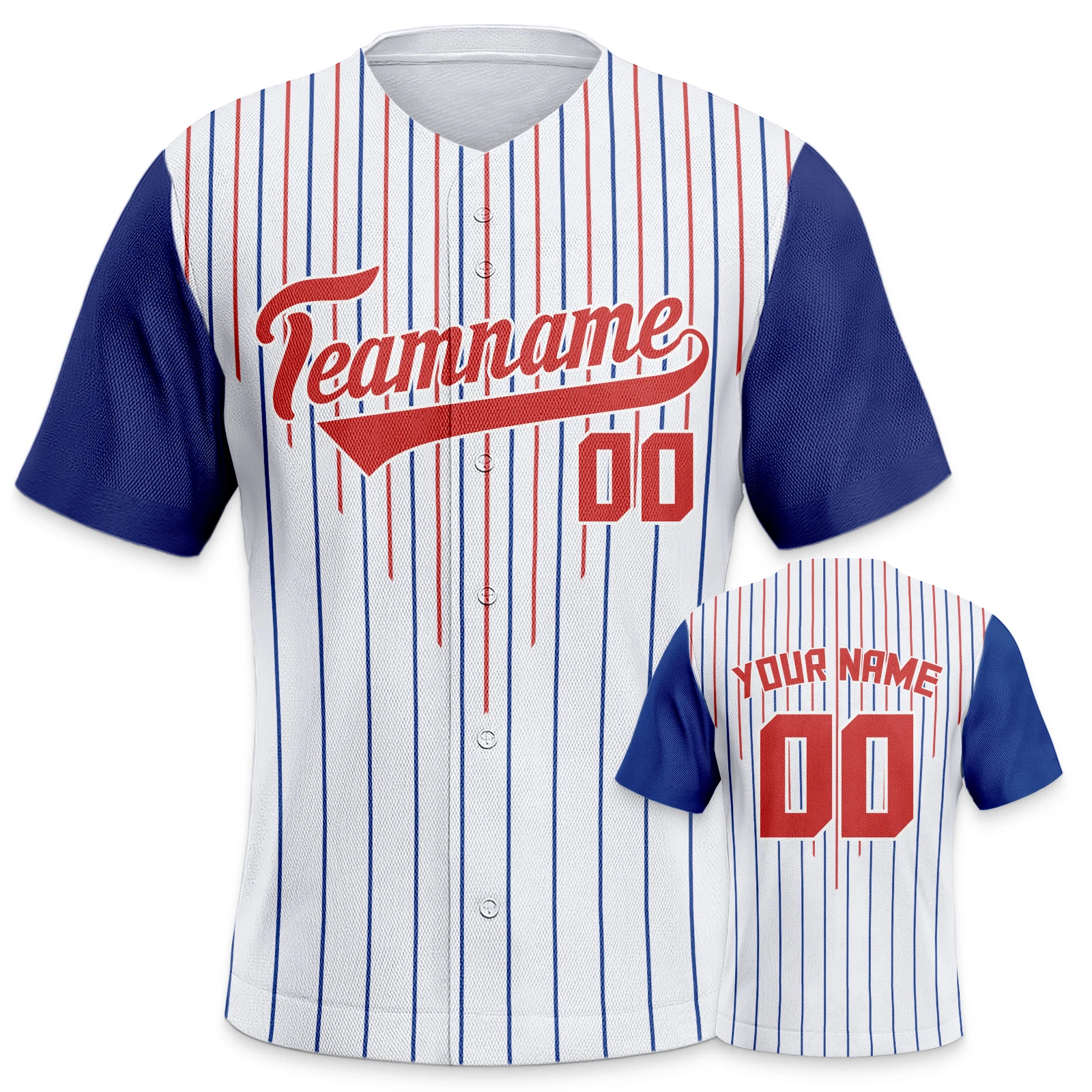 

Chicago Cubs Custom Stripe Baseball Jersey Personalized Baseball Shirt Sport Uniform for Men Women Adult Kids Training Tops