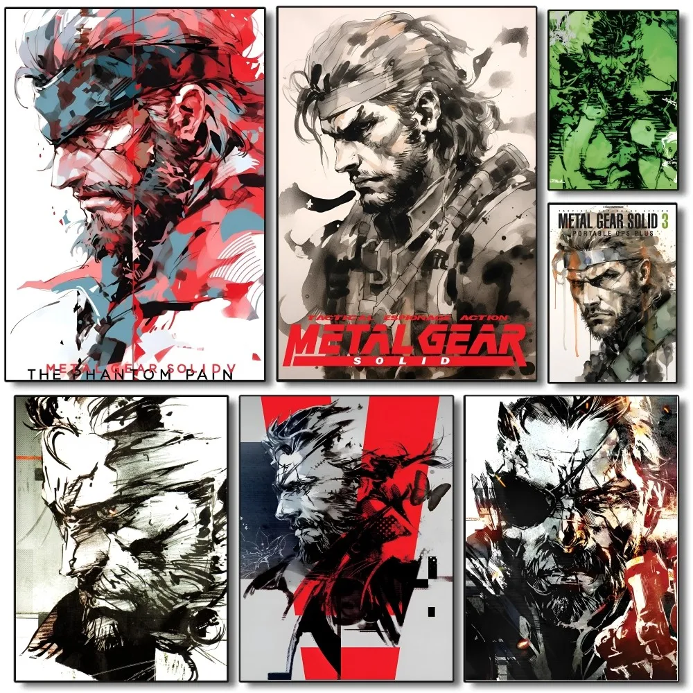 Classic Metal Gear Solid MGS Video Game Posters Stickers Living Room Bedroom Entrance Cafe Wall Art Decoration Painting Room