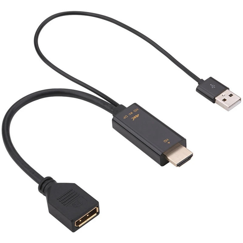 สายแปลงสัญญาณ HDMI ตัวผู้ไปยังพอร์ตตัวเมีย4K @ 60Hz HDMI-เข้ากันได้กับสายอะแดปเตอร์แปลง DP