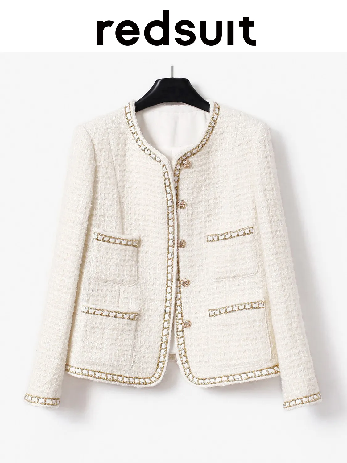 New Elegant  fashionable round neck floral woven heavy-duty jacket for socialites Custom Sizes