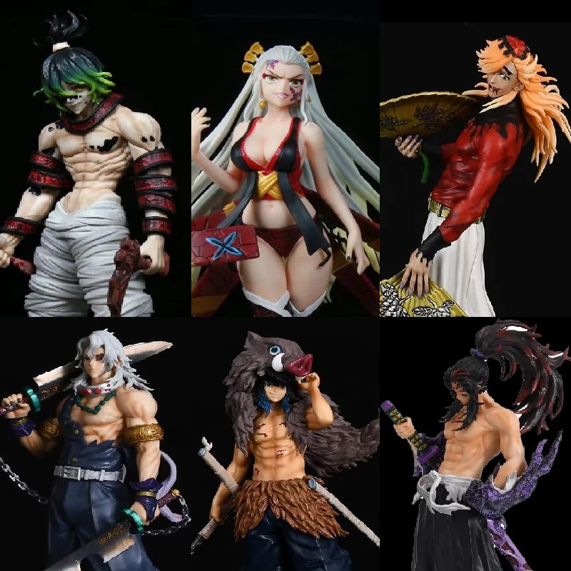 Demon Slayer Action Anime Figure Giyuutarou Daki Kokushibo Tsugikuni Yoriichi Douma Inosuke Toy Kimetsu No Yaiba PVC Model Toys