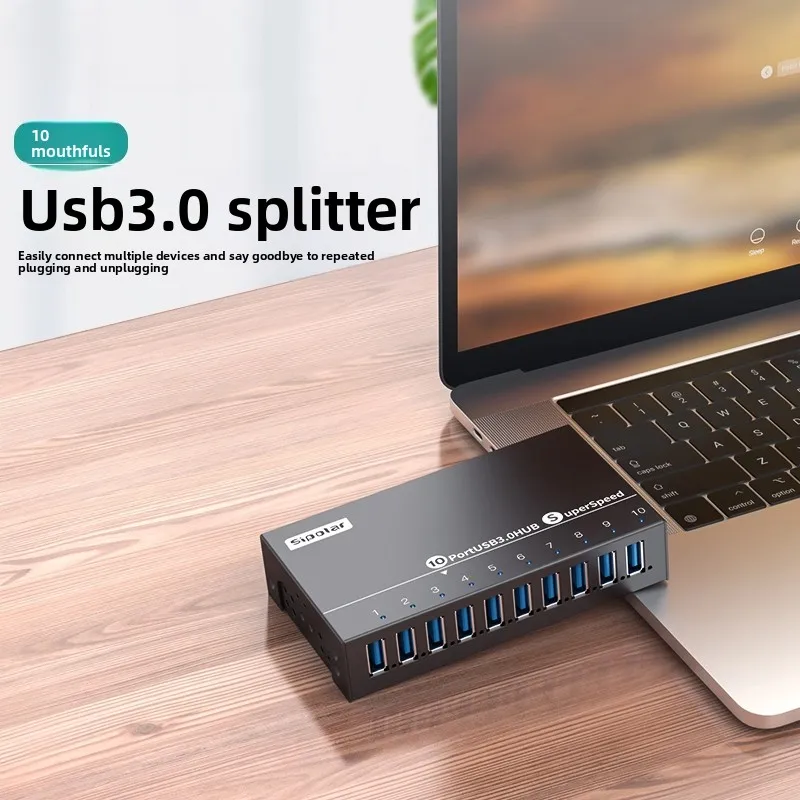 Mobile Farm USB 3.0 High-Speed Expansion Hub for Flashing Phones Batch Testing HUB Splitter with External Power Supply
