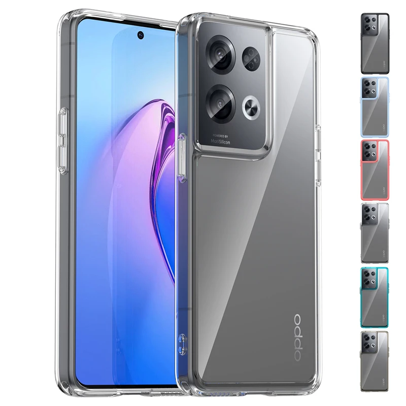 For Cover OPPO Reno 8 Pro 5G Case Reno 8 Pro 5G Capas Shockproof Luxury Clear Transparent Multicolor For Fundas Reno 8 Pro Cover