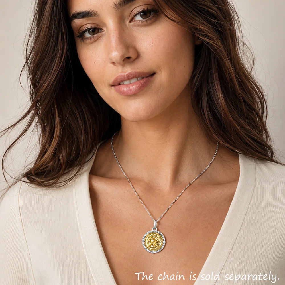 Pendant Faith, Love, Hope, 2022 Summer Fine Jewelry Two-tone Design Accessorie 925 Sterling Silver Vintage Gift For Women Men