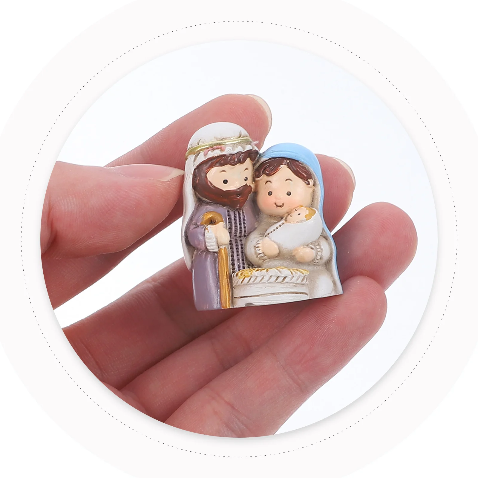 

2 Pcs Holiday Decor Jesus Figure Decorations Resin Ornaments Small and Statues Christmas Christian Home Tabletop