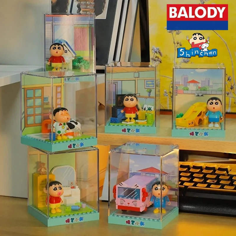 

Конструктор BALODY Crayon Shin-chan, микро-сцена, собранные фигурки, настольные украшения, детские игрушки «сделай сам», милые подарки на день рождения