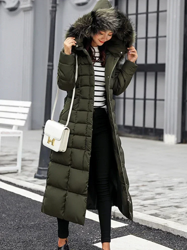 Women\'s Winter Jacket Long Parkas Winter Wear Korean Fashion Edition Belted Slim Fit Cotton Jacket Padding Warm Windbreak Coat