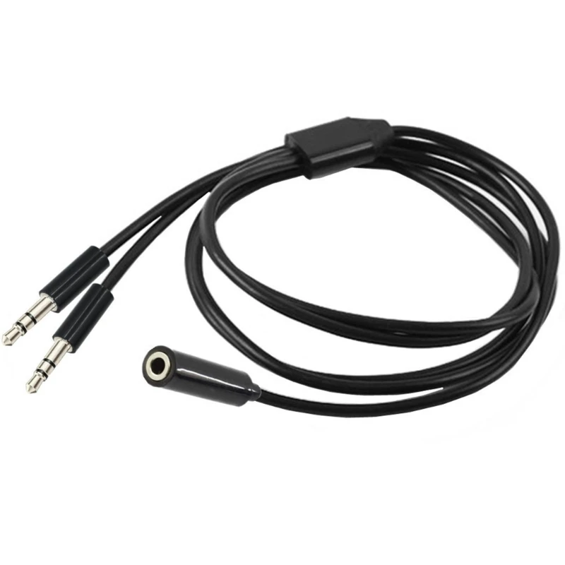 3.5mm Audio Female to 2x3.5 Plug Male Adaptor Cord Cable for PC Computer Speakers 3.5 One Female and 2 Public Audio Source Share