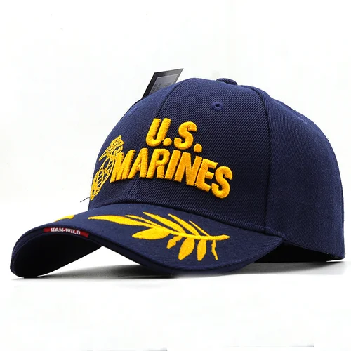 Imagen 2 del producto Gorra de béisbol de la Marina de los Estados Unidos para hombre, gorro militar negro, ajustable, para exteriores