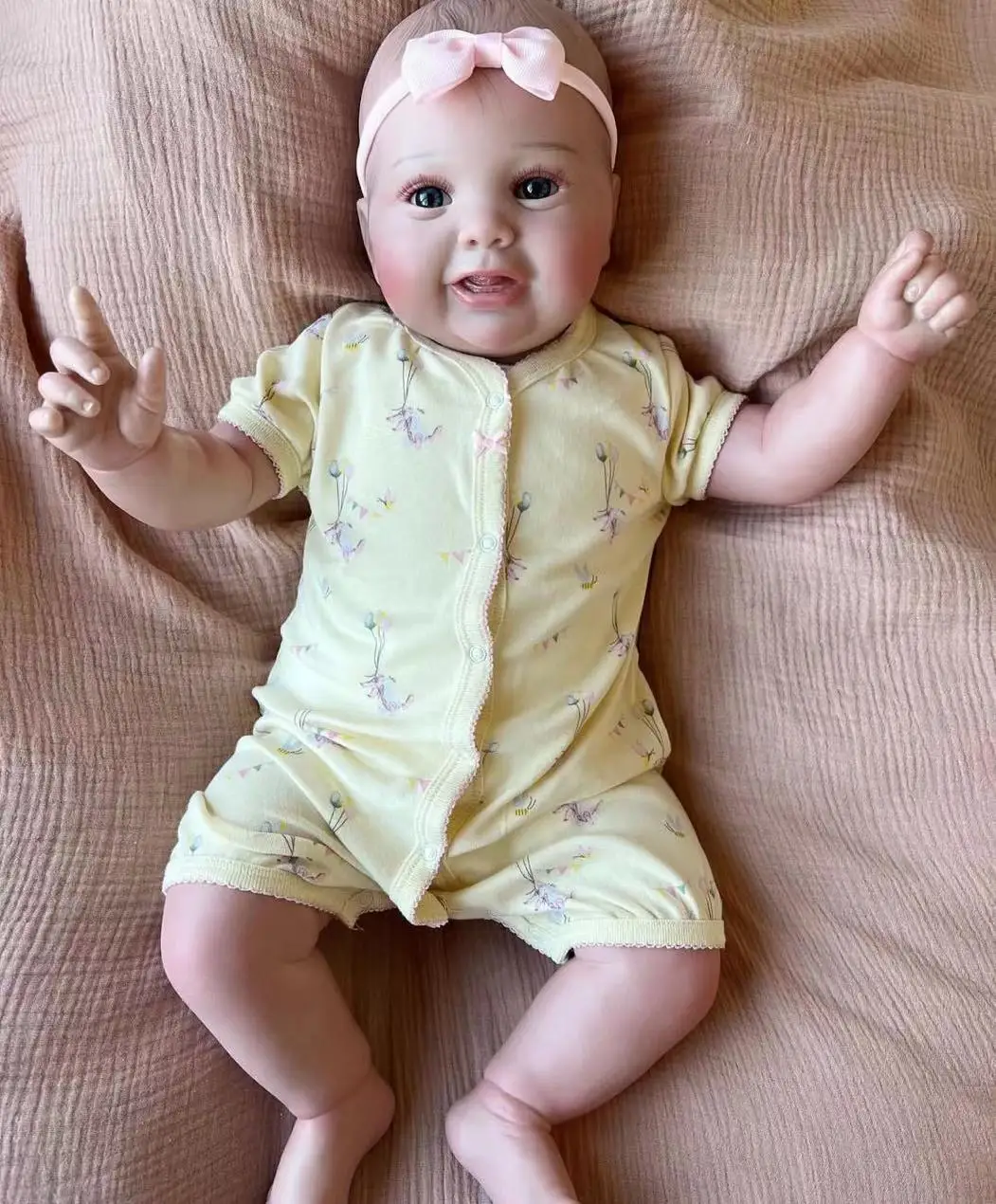 SANDIE 24 インチ リボーンベビードール コディ 手描きの髪付き 3D スキン 完成品人形 実物写真 クリスマスギフト