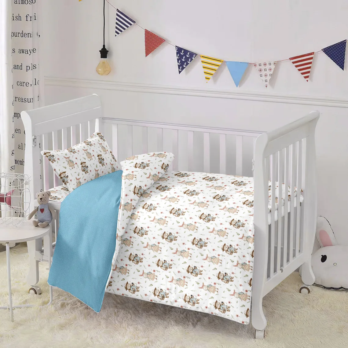 Cartoon Bear Rabbit Twill Cotton Fabric DIY Sewing Dress Patchwork Quilting Material Tissus For Baby&Child Dress Tecido Tilda