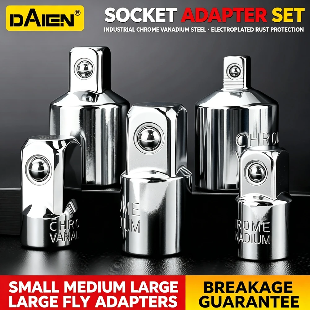 1Pc Socket Adapter Set Chrome Vanadium Steel 1/4 3/8 1/2 Inch Drive Reducer Converter For Ratchet Impact Wrench Hand Tools