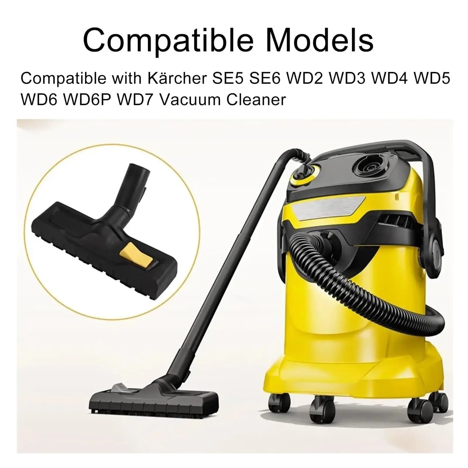 35mm Wet Dry Vacuum Floor Brush - Nozzle Accessory Compatible with Karcher SE5 SE6 WD2 WD3 WD4 WD5 WD6 WD6P WD7 image 4