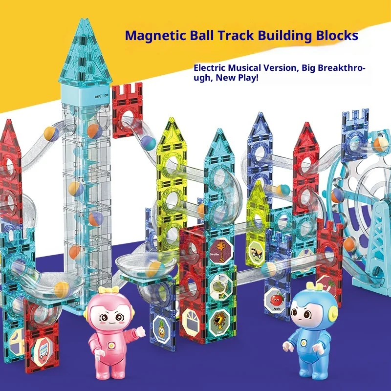 

Dige Magnetic Ferris Wheel Building Set, Motorized Marble Run with LED Lights, STEM Educational Toys Montessori Learning