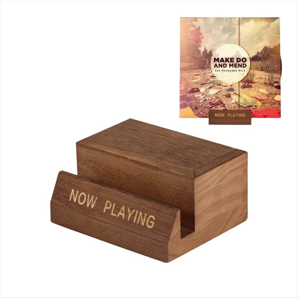 Wooden Vinyl Record Holder Display Stand - Tabletop Now Playing Album Cover Holder- Single CD Stand LP Display Shelf &LICG