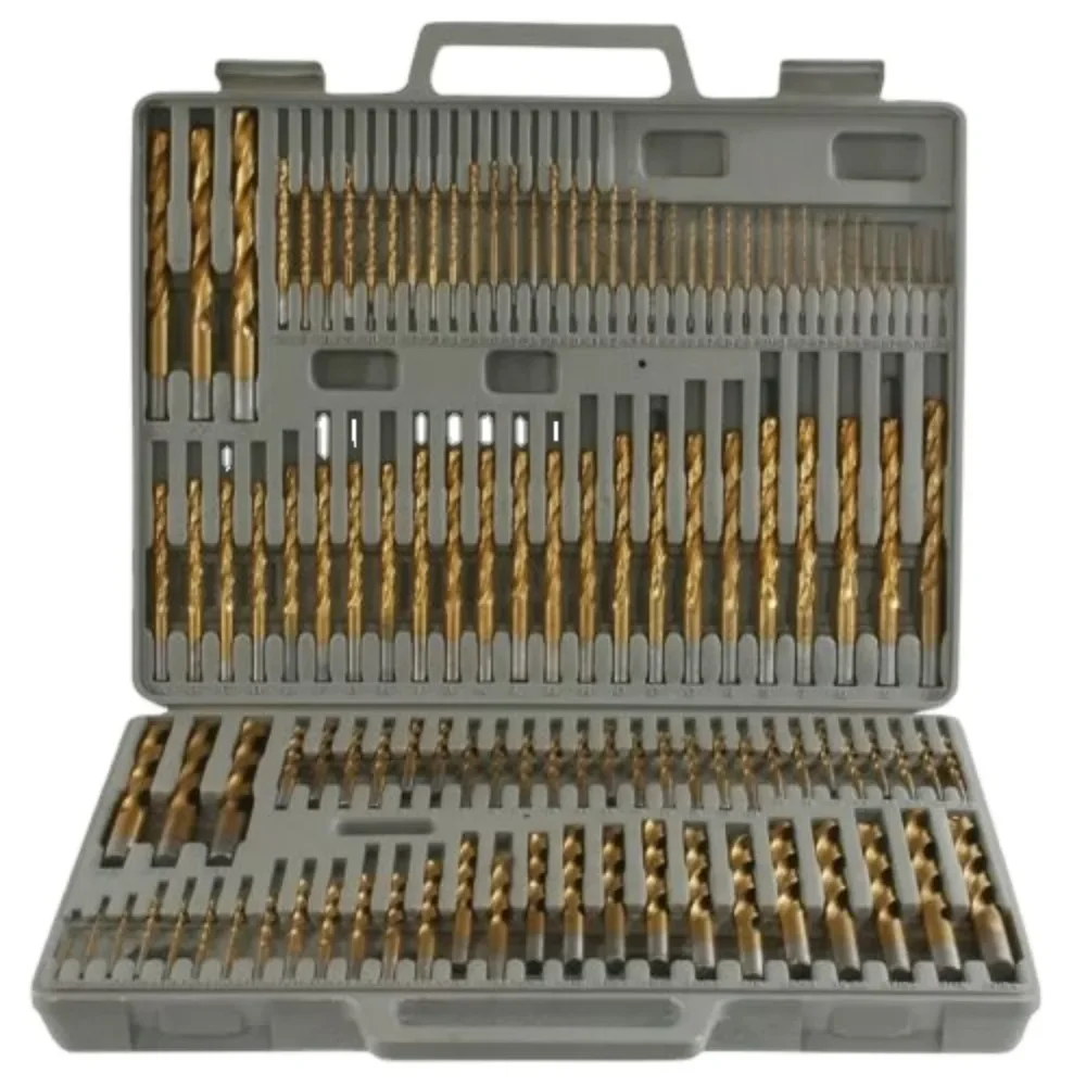 115pcTitanium Drill Bit Set  w/ Metal Index Case Fractional Number Letter Steel