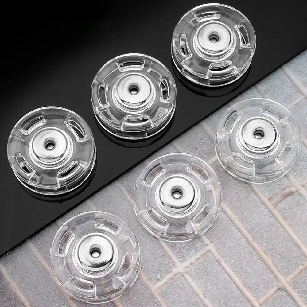 

10 pcs Delicate Plastic Invisible Snap Button Fastener Round Transparent Snap Button Transparent Concealed Sweater