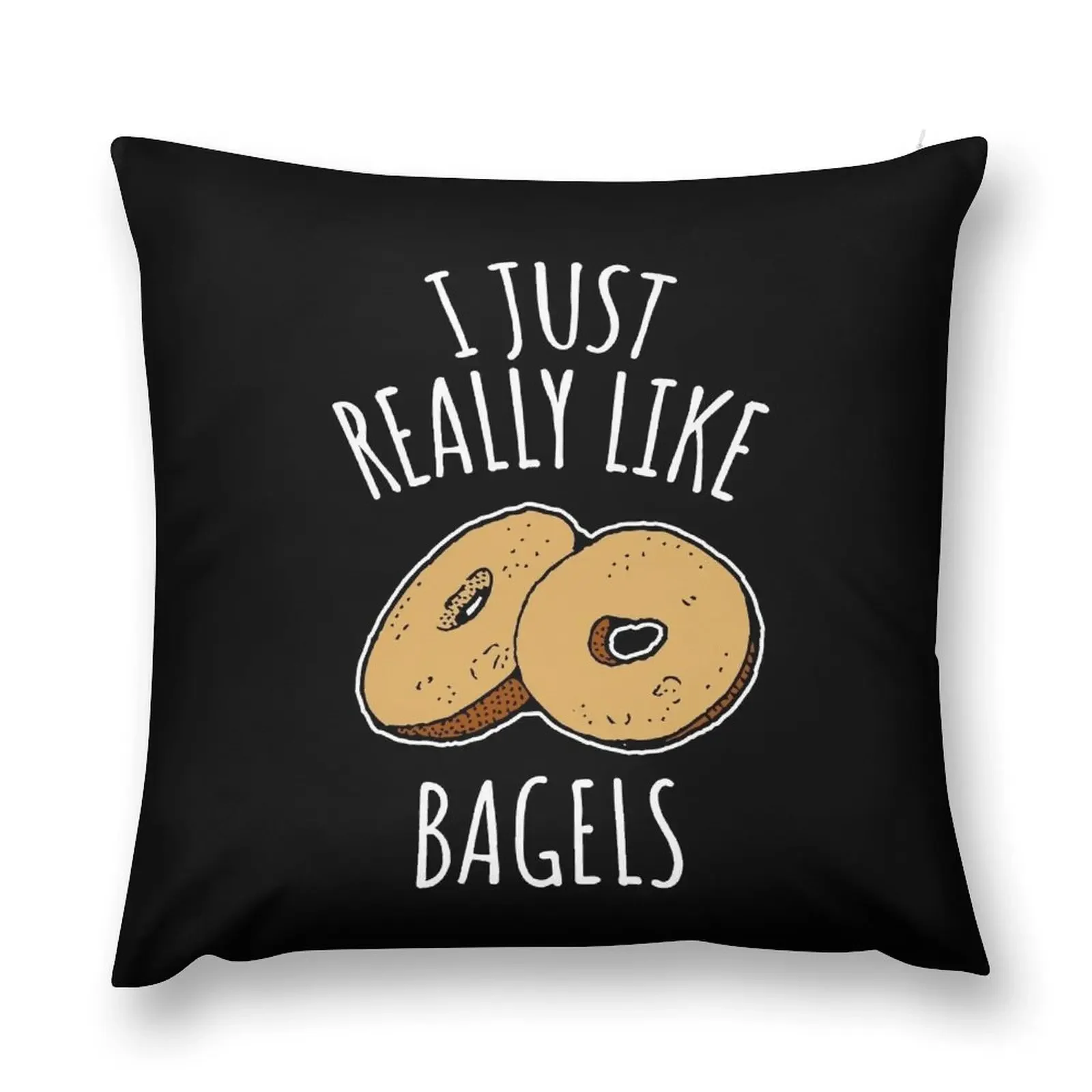 

I Just Really Like Bagels Throw Pillow Cusions Cover Sofa Cushions Plaid Sofa Christmas Covers For Cushions pillow