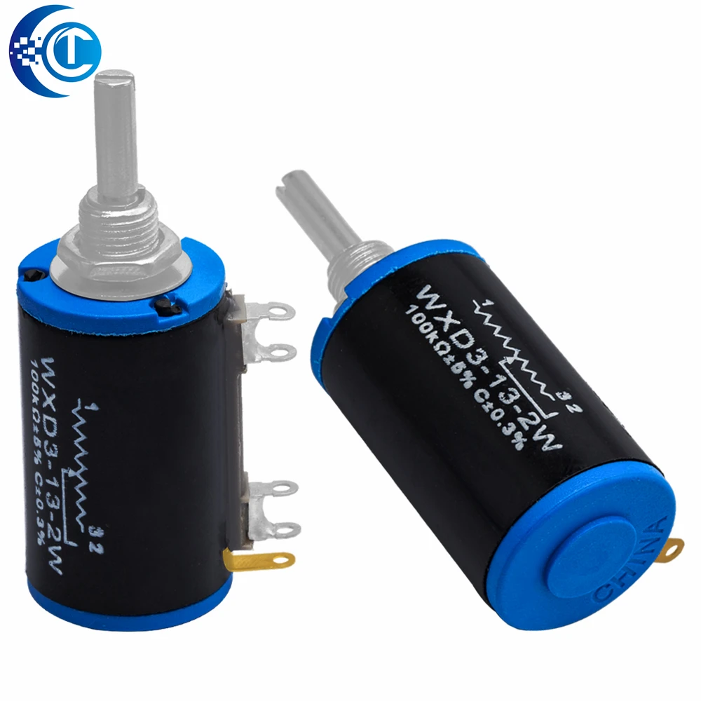 1PCS WXD3-13 Wirewound Potentiometer (2W): 100Ω-100KΩ Range – Includes 100, 200, 220, 470, 680Ω & 1K-100KΩ Values