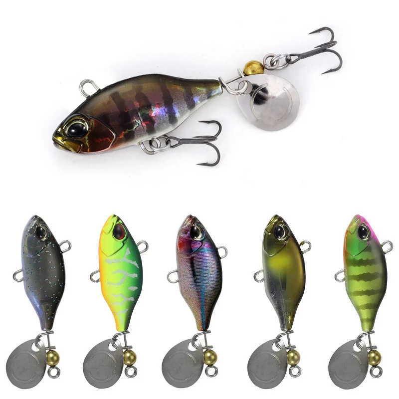 

1pcs Spinner Sinking BaitMetal VlB Fishing Lure 35mm/7g Rotating Tail VibrationSequins Japan Wobbler Trolling Bait Pesca