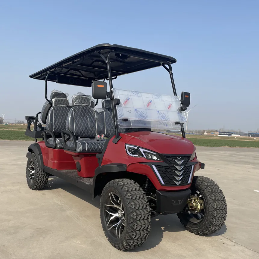 Voiturette de golf électrique tout-terrain avec batterie au lithium, roues en aluminium, 6 places, 60V, 72V, ventes de haute qualité, plus grande voiture équipée, 2024