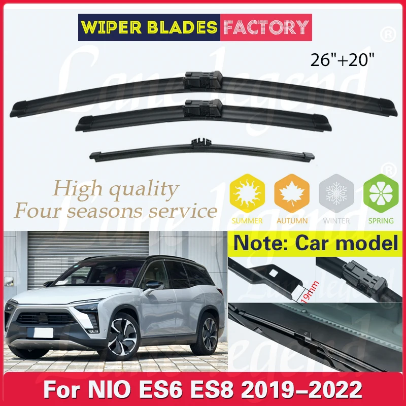 

Car Front Rear Wiper Blade For NIO ES6 ES8 2019 2020 2021 2022 Soft Rubber Windscreen Windshield Rain Brush Car Accessories