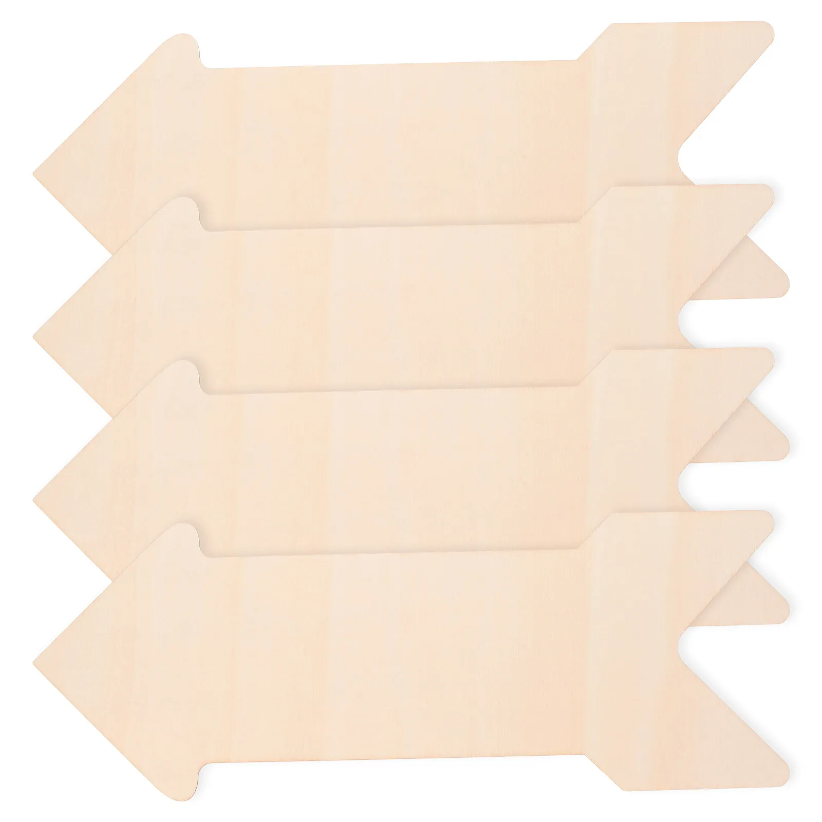 

4pcs Thickened Wooden Arrow Slices DIY Blank Plaques Decorative Unfinished Wood Cutouts for Crafts Painting Smooth Natural