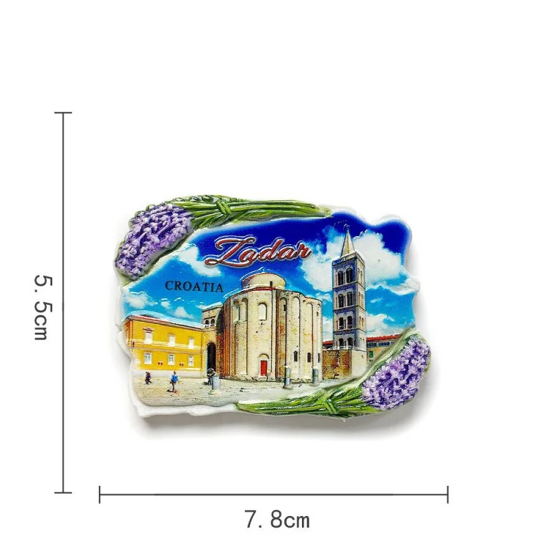 

Funny 3D Magnets for Fridge, Refrigerator Magnets of Zadar, Europe Croatia - St. Donatus Church, Lavender, Home Decor Items