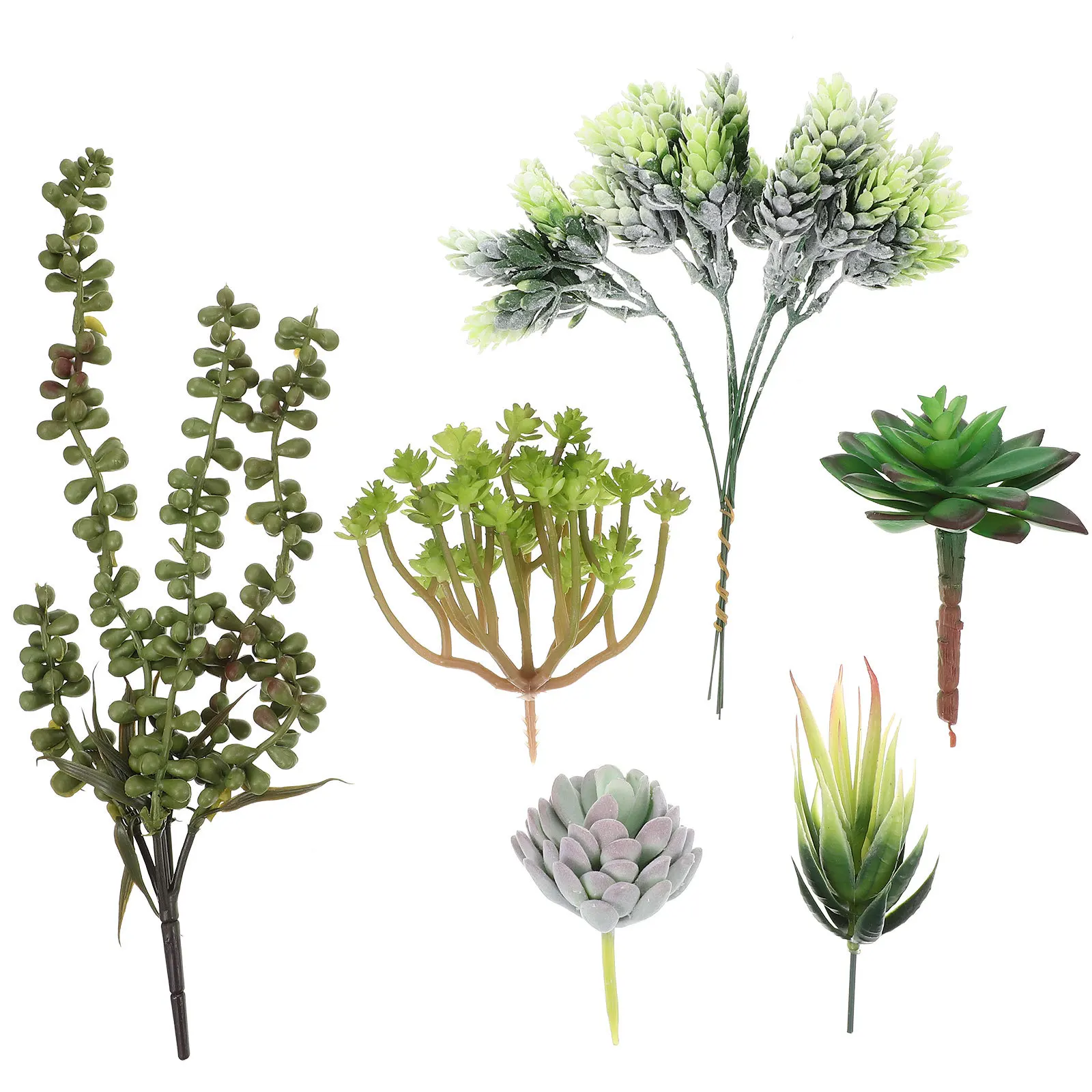 

6pcs Fake Succulents Plant Artificial Succulents Diy Ornaments For Home Office Decor Garden Indoor Landscaping Adornments