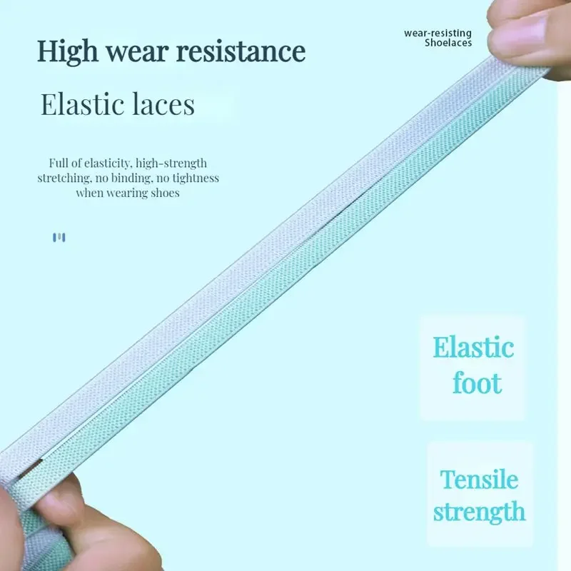 1 Pair Elastic Shoelaces for Sneakers Lazy Shoe Laces Quick on And Off Men and Women Flat Shoelace Without Tie Spring Press Lock