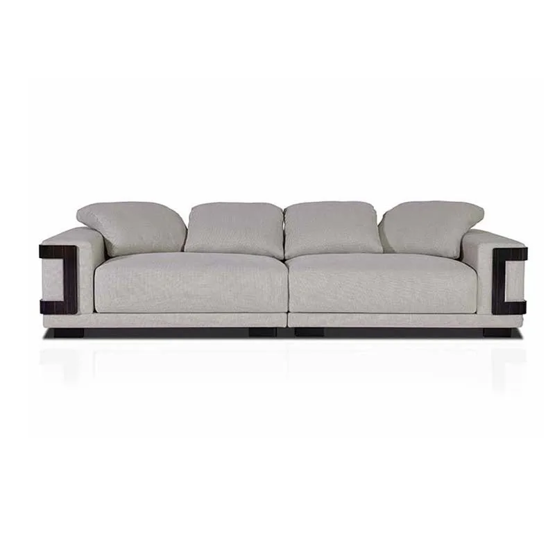 

Italian-style Light Luxury Sofa Living Room Modern High-end Fabric In-line Sofa Metal Stainless Steel Furniture Customization